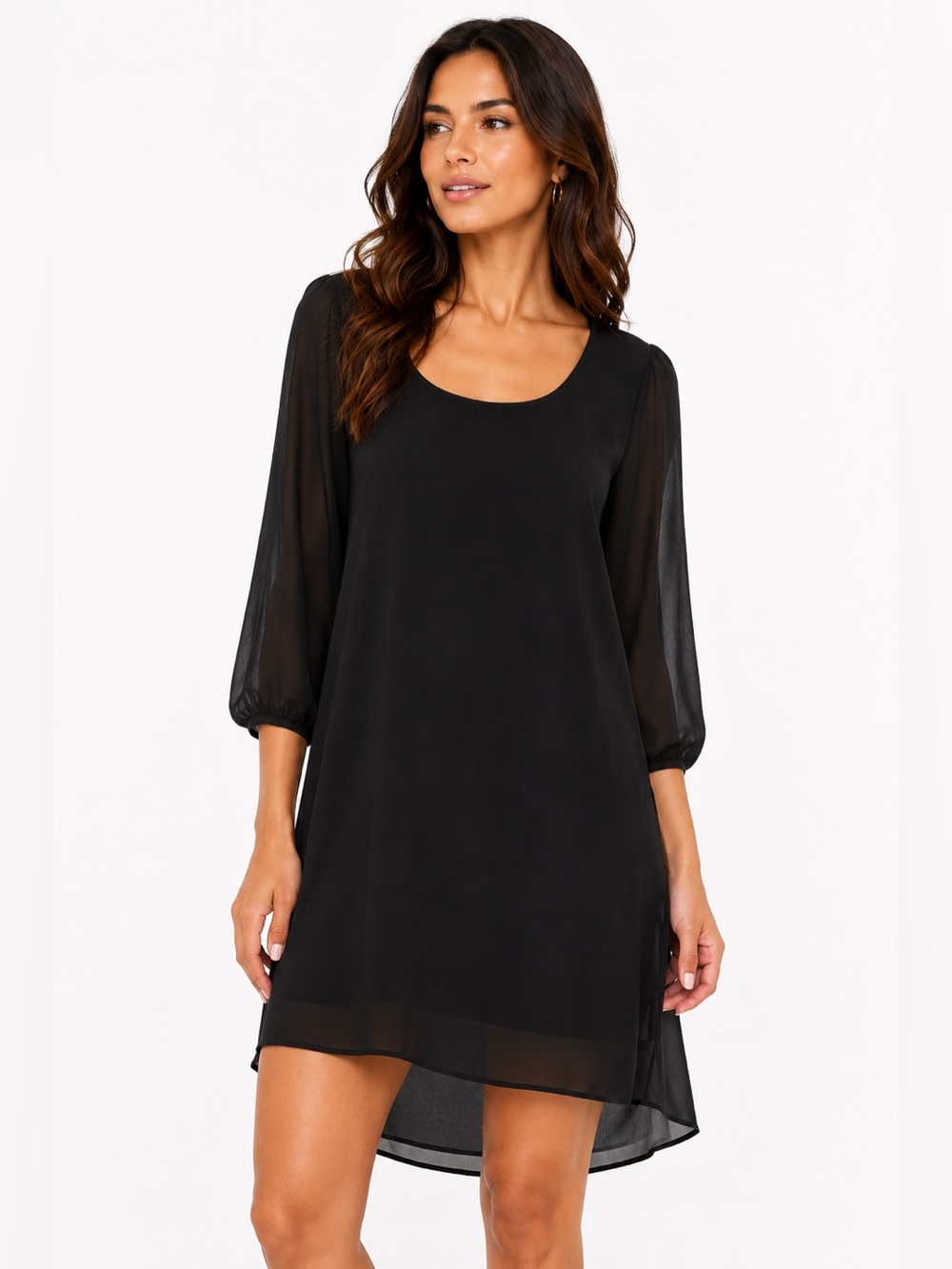 Wet Seal Lattice Back Little Black Shift Dress Size M